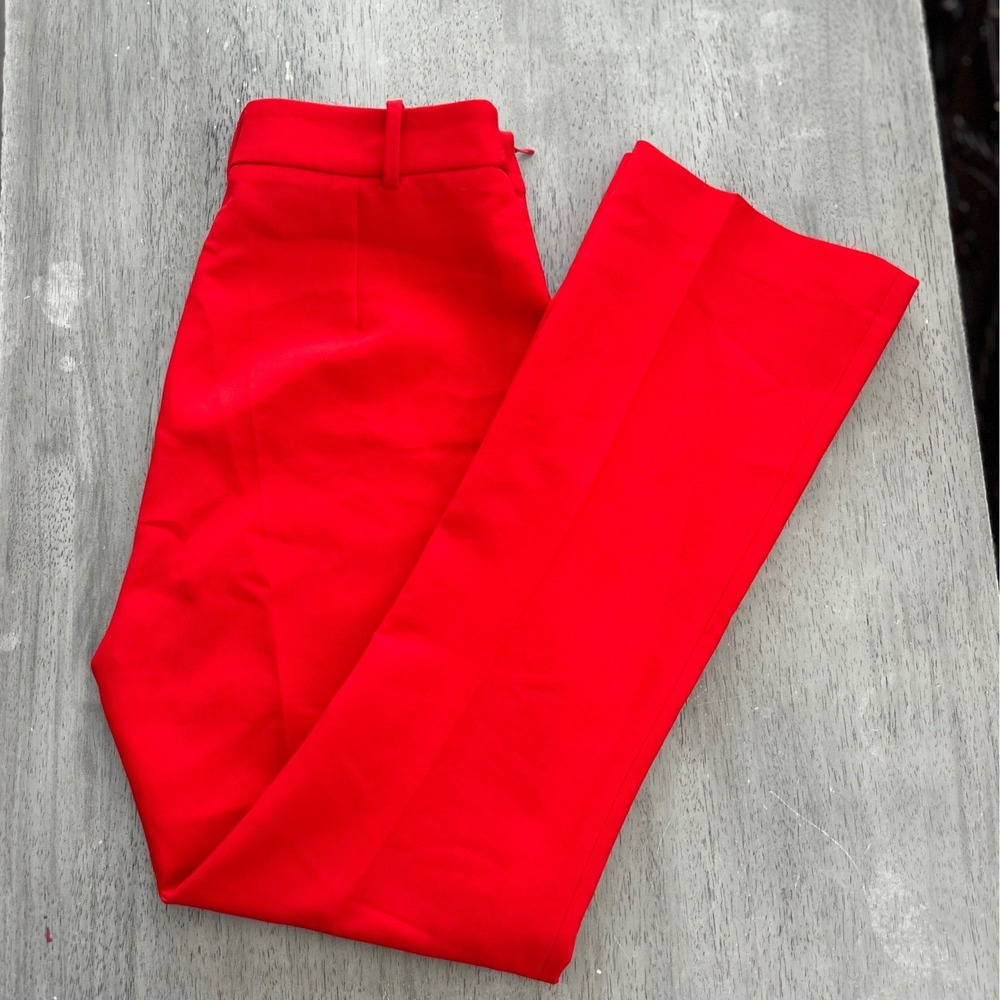 Zara Basic Red Flared High Waisted Dress Pants Trousers Small Made in Spain